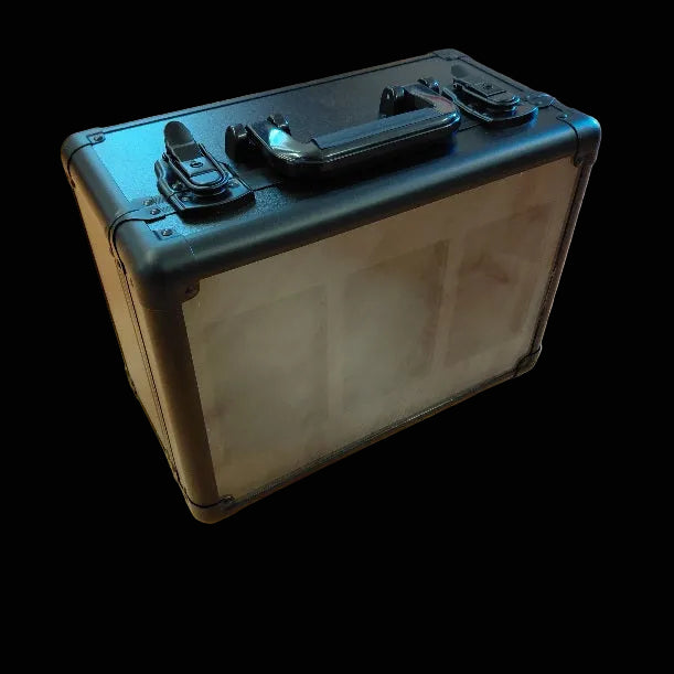 Storage Box for Trading Cards with Glass Front - 3 Rows with Key