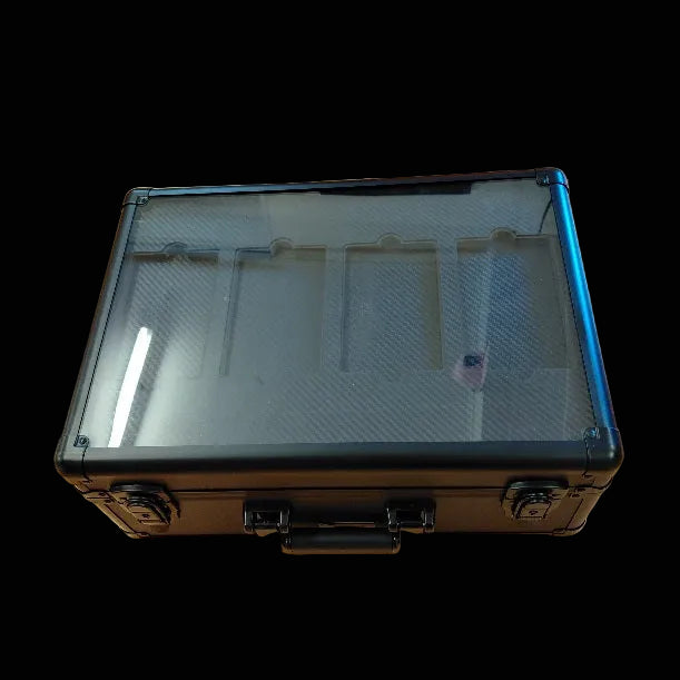 Trading Card Storage Box with Glass Front - 4-Row with Key