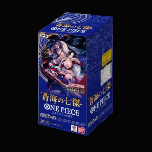 One Piece OP-14 The Azure Sea's Seven Japanese Booster Box Display